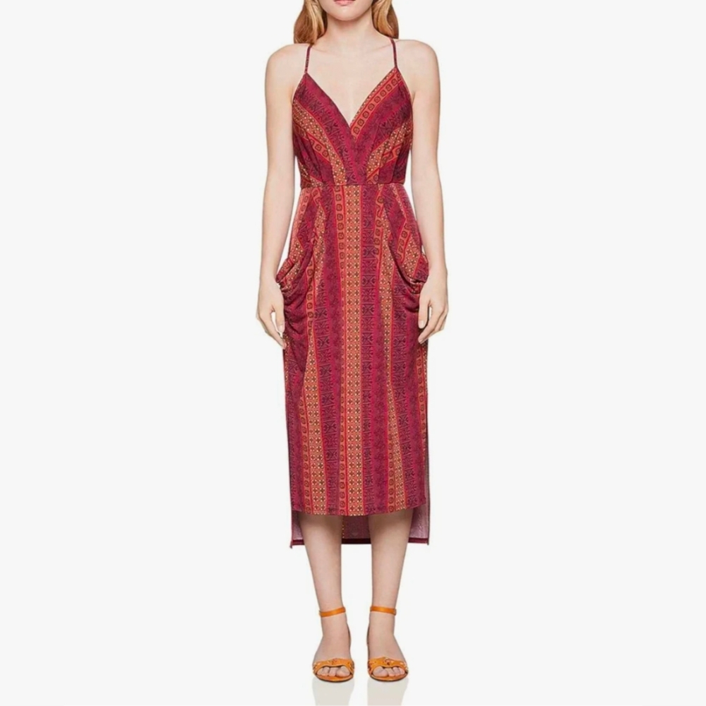 BCBGeneration Faux Wrap Midi Dress, XL